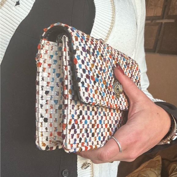 Authentic KURT GEIGER Leather/braided magnetic closure flap eagle head Crosby - Picture 11 of 16